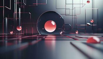 Blurred Lens Futuristic 3D Rendering Minimalist Background AI generated photo