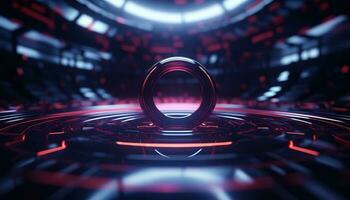 Blurred Lens Futuristic 3D Rendering Minimalist Background AI generated photo