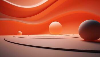 Blurred Lens Futuristic 3D Rendering Minimalist Background AI generated photo