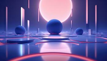 Blurred Lens Futuristic 3D Rendering Minimalist Background AI generated photo