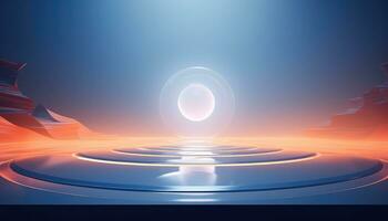 Blurred Lens Futuristic 3D Rendering Minimalist Background AI generated photo