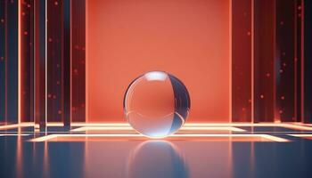 Blurred Lens Futuristic 3D Rendering Minimalist Background AI generated photo