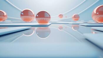 Blurred Lens Futuristic 3D Rendering Minimalist Background AI generated photo
