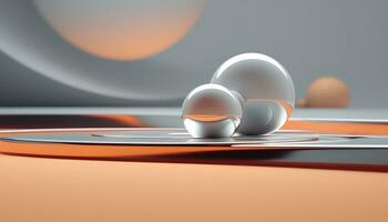 Blurred Lens Futuristic 3D Rendering Minimalist Background AI generated photo