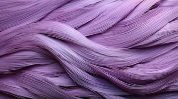 A mesmerizing blend of lilac and violet fibers, woven into a fabric of art, adorned with delicate feathers, creating an abstract masterpiece that exudes fluidity and wildness, AI Generative photo
