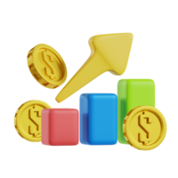 3d illustration of increasing business icon png