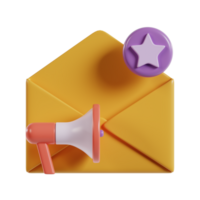 3d illustration of mail promotion icon rendering png