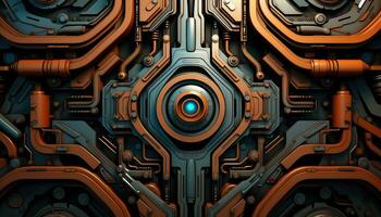 Abstract Wallpaper with Robotic Edge 3D Design Elements AI generated photo