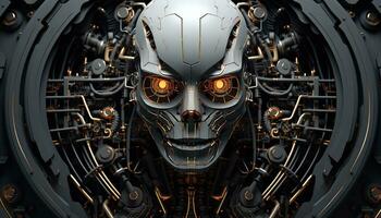 Abstract Wallpaper with Robotic Edge 3D Design Elements AI generated photo