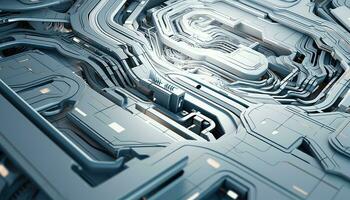 Abstract Wallpaper with Robotic Edge 3D Design Elements AI generated photo