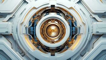 Abstract Wallpaper with Robotic Edge 3D Design Elements AI generated photo