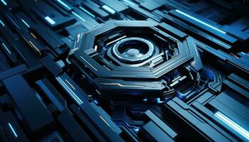 Abstract Wallpaper with Robotic Edge 3D Design Elements AI generated photo