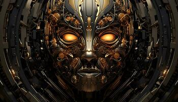 Abstract Wallpaper with Robotic Edge 3D Design Elements AI generated photo