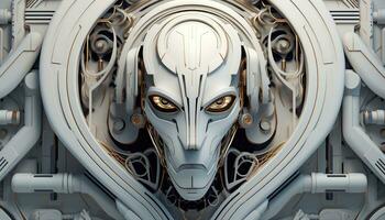 Abstract Wallpaper with Robotic Edge 3D Design Elements AI generated photo