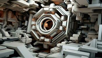 Abstract Wallpaper with Robotic Edge 3D Design Elements AI generated photo