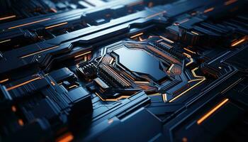 Abstract Wallpaper with Robotic Edge 3D Design Elements AI generated photo