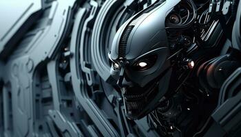 Abstract Wallpaper with Robotic Edge 3D Design Elements AI generated photo