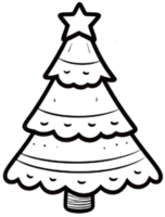 Christmas tree for coloring book. Generative AI. png