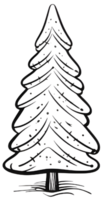 Christmas tree for coloring book. Generative AI. png