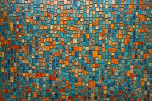 Mosaic Texture Background, Colorful Mosaic Texture Background, Mosaic Wallpaper, Mosaic Background, AI Generative photo