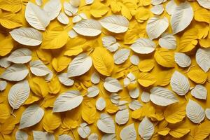 Yellow and white Leaves Background, Leaves Background, Leaves Wallpaper, AI Generative photo