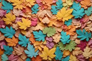 Pastel Colorful Leaves Background, Pastel Leaves Background, Leaves Background, Leaves Wallpaper, AI Generative photo