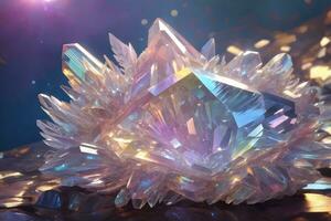 Angel aura Quartz, Crystal Gemstone, Crystal Diamond, Quartz Diamond, Angel aura Quartz Stone, AI Generative photo