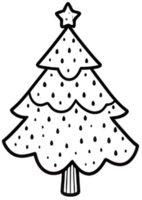 Christmas tree for coloring book. Generative AI. png