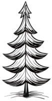 Christmas tree for coloring book. Generative AI. png