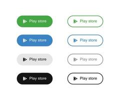 google jugar Tienda botones vector diseño