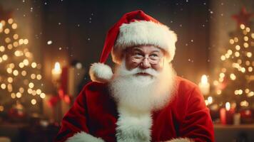 Santa Claus Shots in Various Enchanting Settings, AI Generative photo