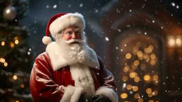 Santa Claus Shots in Various Enchanting Settings, AI Generative photo