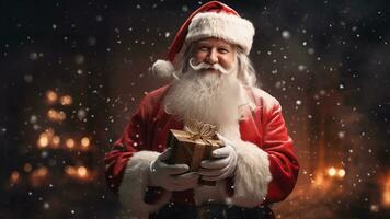 Papa Noel claus disparos en varios encantador ajustes, ai generativo foto