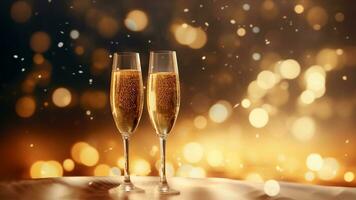 New Year's Eve Sparkling Wine to a Memorable Celebration, AI Generative photo