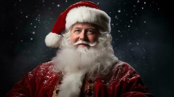 Santa Claus Shots in Various Enchanting Settings, AI Generative photo