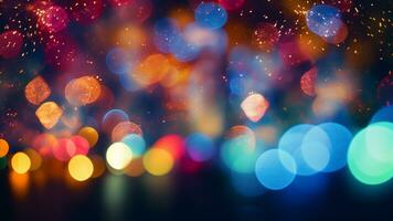 Festive Bokeh Photography Magic of Christmas Lights, AI Generative photo