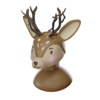 3d ilustração Natal rena desenho animado e feliz Novo ano ícone conceito. isolado em transparente fundo png 3d Renderização.