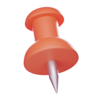 push pin,icon  Fixing memo task for office. on transparent background 3D rendering. png