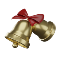 Christmas bell illustration icon concept. isolated on transparent background PNG 3d rendering.