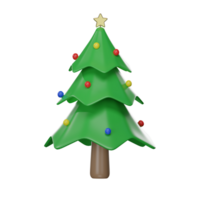 mínimo Navidad árbol conjunto dibujos animados icono ilustración aislado en transparente antecedentes png 3d representación