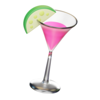 welcome drink beach party with cocktails.on  isolated elements  on white transparent background Illustration PNG 3D Rendering.