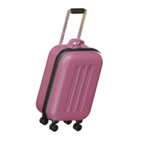 3d icon Suitcase, Summer holiday, Time to travel concept.isolated on white transparent background Illustration PNG 3D Rendering.