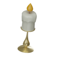 candle from paraffin wax. easter and christmas single icon in cartoon illustration isolated on transparent background PNG 3d rendering.