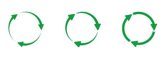 circular flecha icono colocar. reciclar y Respetuoso del medio ambiente signo. reutilizar ecología orgánico producto pictograma. circulo flechas repetir, sincronizar, recargar y actualizar símbolo recopilación. aislado vector ilustración.