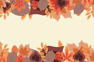 Autumn background with flat leaves. Vector. vector