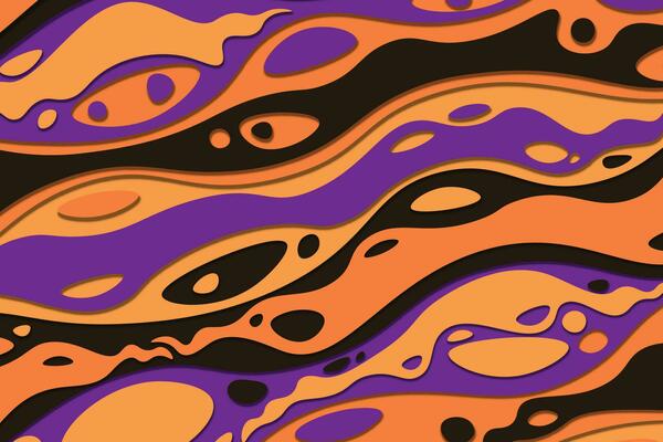3D abstract psychedelic groovy background.