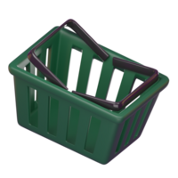 Empty shopping baskets cartoon minimal, discount, promotion, sale,model business object concept isolated on white transparent Illustration PNG 3D Rendering.