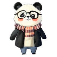 panda vervelend winter kleren ai generatief png