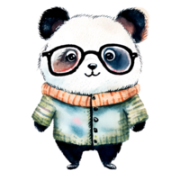panda bär vinter- kläder ai generativ png