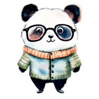 panda vervelend winter kleren ai generatief png